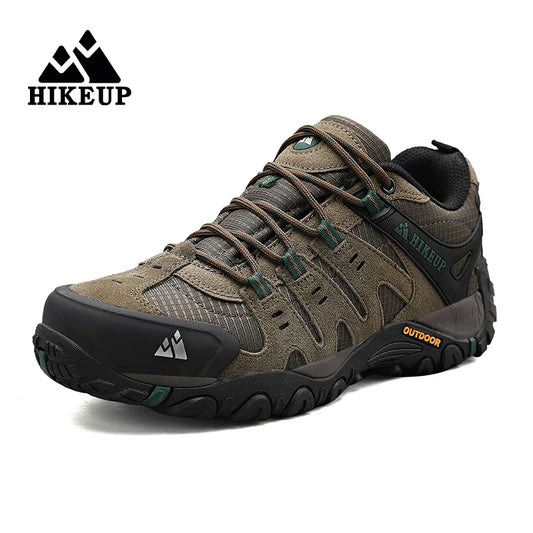 HIKEUP Men’s Suede Hiking Sneakers – Durable Outdoor Trail Shoes