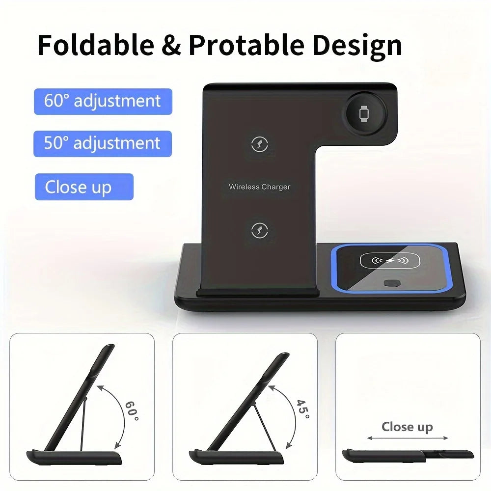 3 in 1 Apple LED Fast Wireless Charger