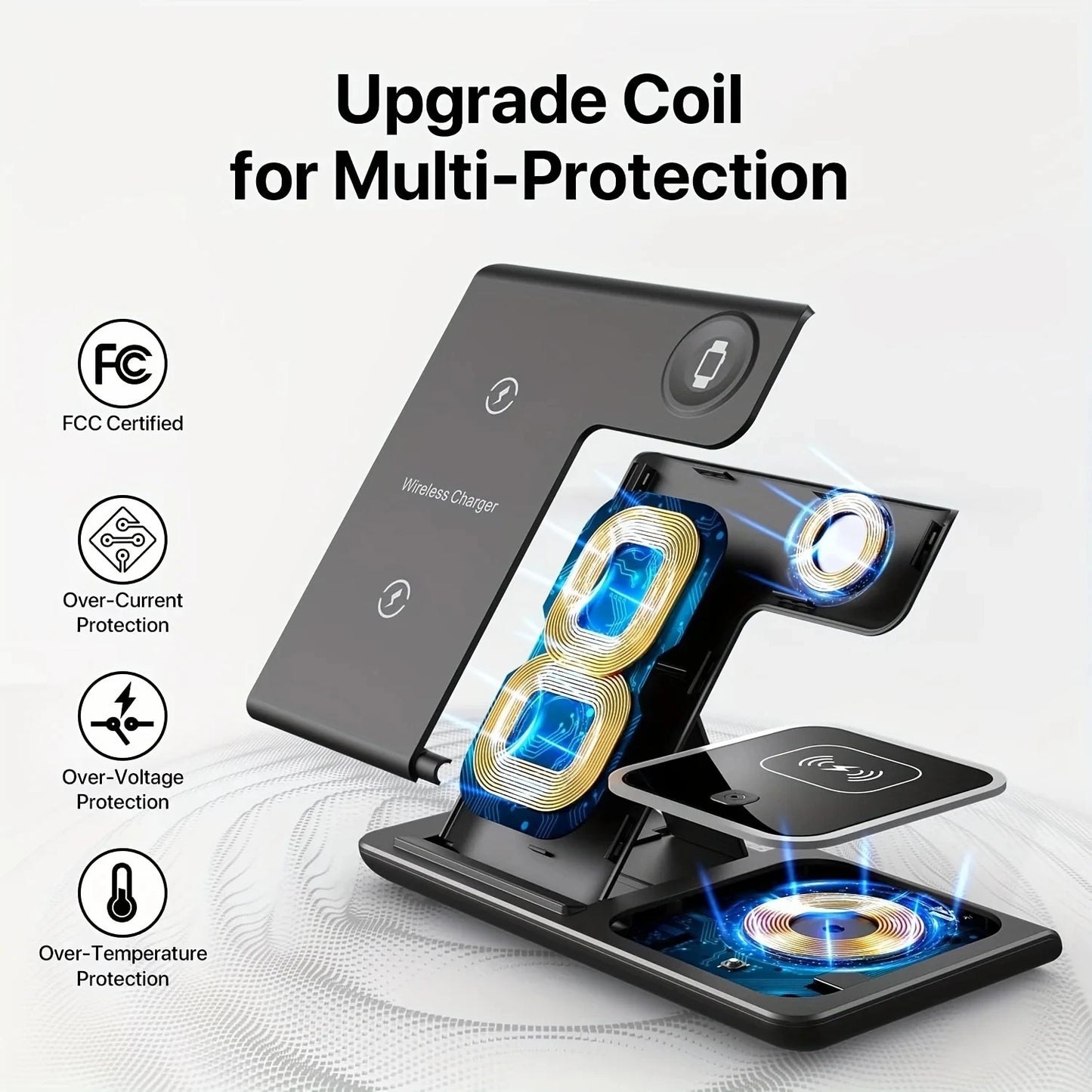 3 in 1 Apple LED Fast Wireless Charger