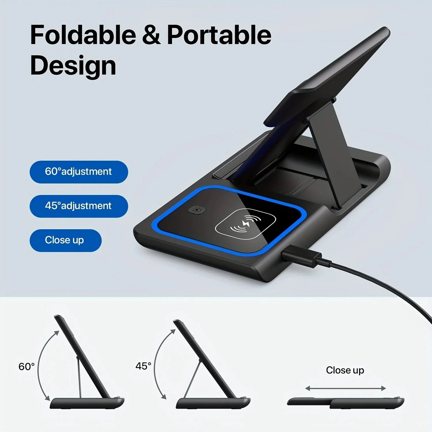 3 in 1 Apple LED Fast Wireless Charger