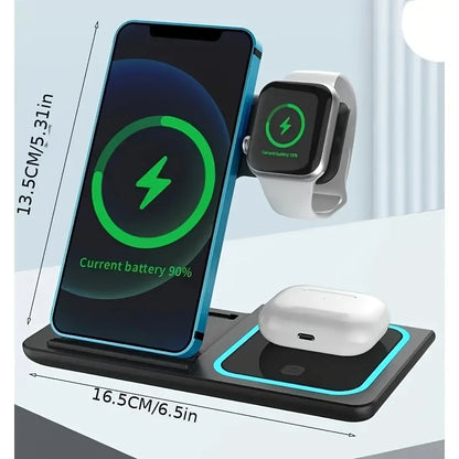 3 in 1 Apple LED Fast Wireless Charger