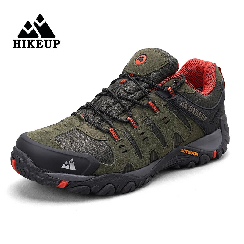 HIKEUP Men’s Suede Hiking Sneakers – Durable Outdoor Trail Shoes